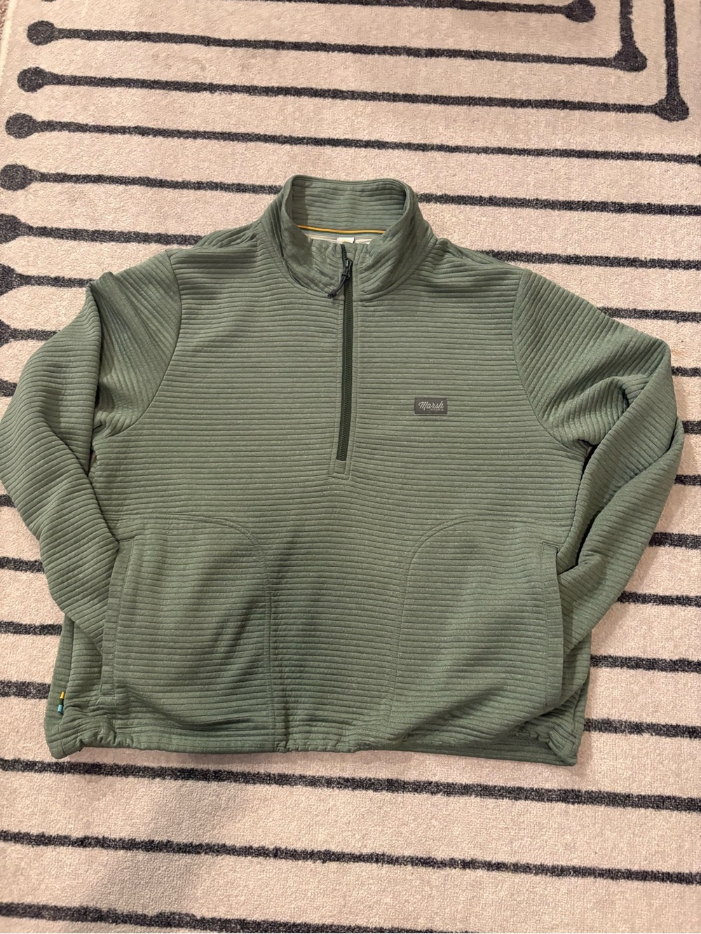 Women’s Marshwear Mossy Oak Olive Green Ribbed Half-Zip Pullover